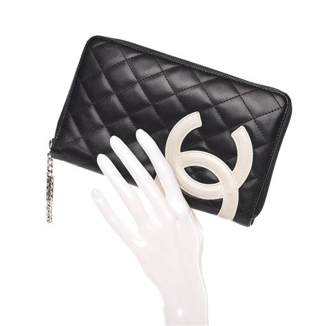 chanel cambon zip around wallet|Chanel Calfskin Quilted Cambon Zip Around Wallet in black with .